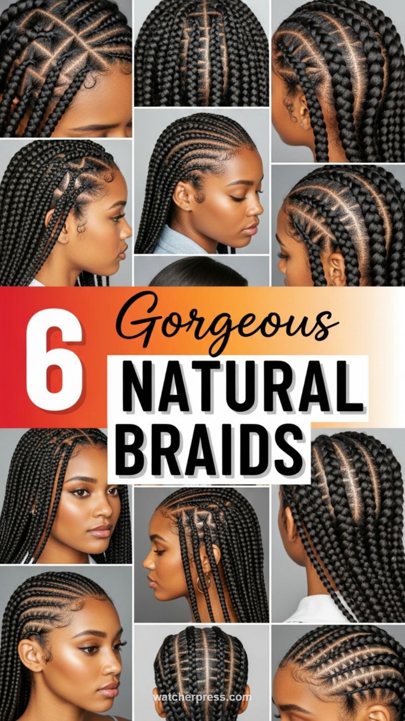 6 Gorgeous Natural Braids: Intricate Cornrows