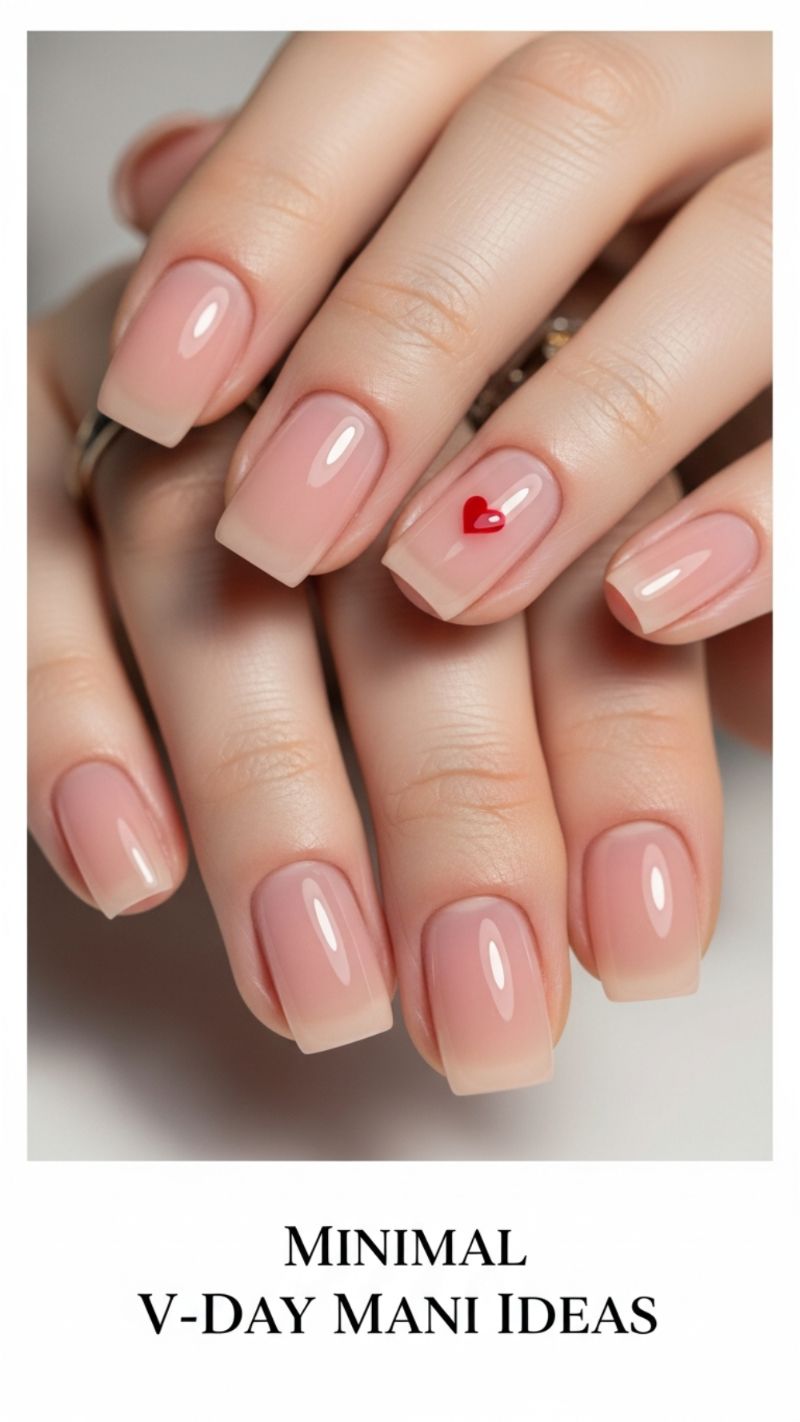 6. Minimal Nude Base with Pop of Color