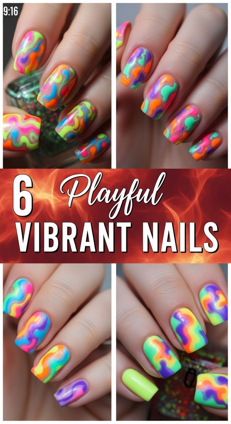 The Ultimate Seasonal Nail Guide: 100+ Must-Try Spring and Summer Manicure Designs 6 Playful VIBRANT NAILS