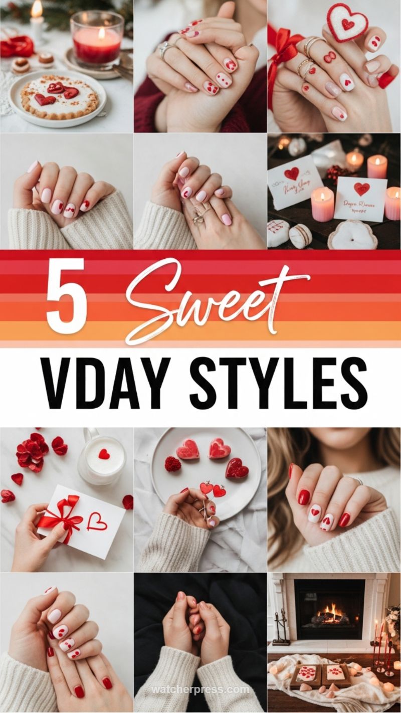 6. Wavy Red and White Hearts