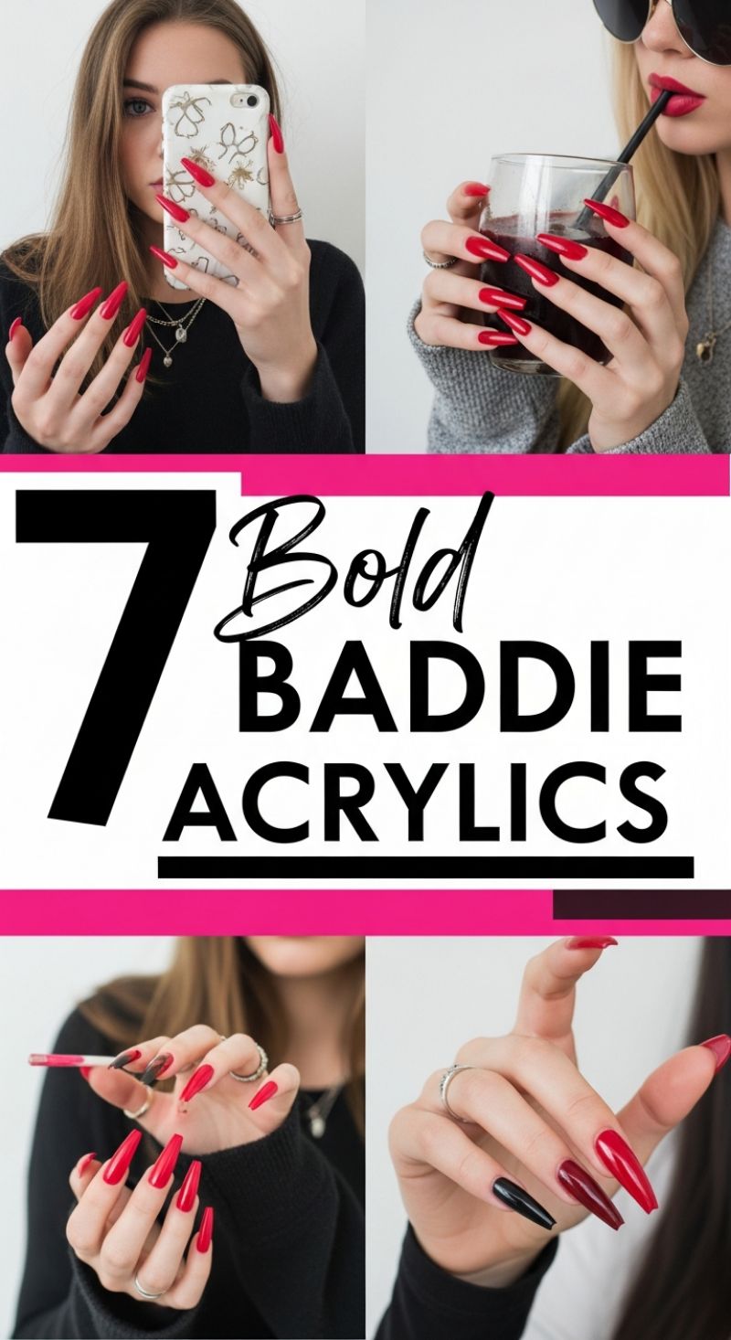 7 Bold Baddie Acrylics: High-Impact Red and Black Stiletto Nails