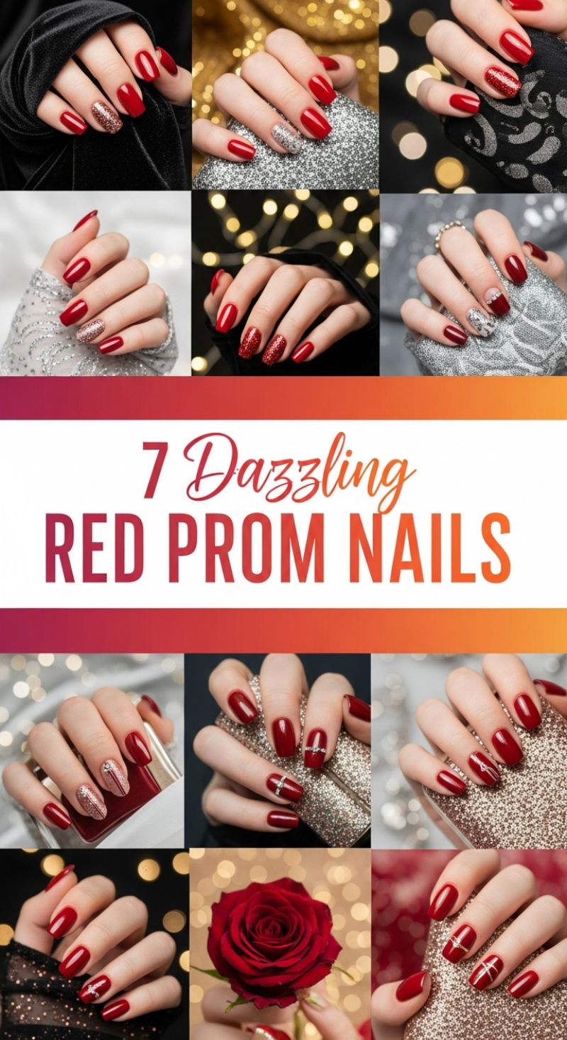 7 Dazzling RED PROM NAILS