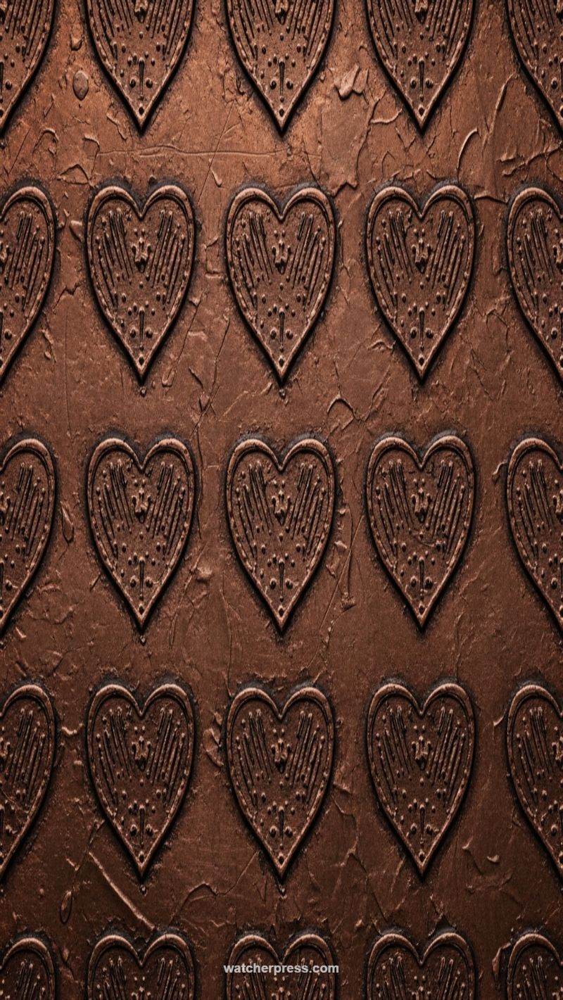 7. Enduring Pattern: Embossed Copper Hearts