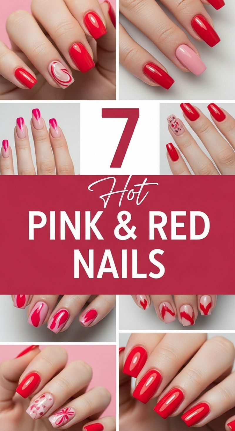 7 Hot Pink & Red Nail Designs: The Ultimate V-Day Combination