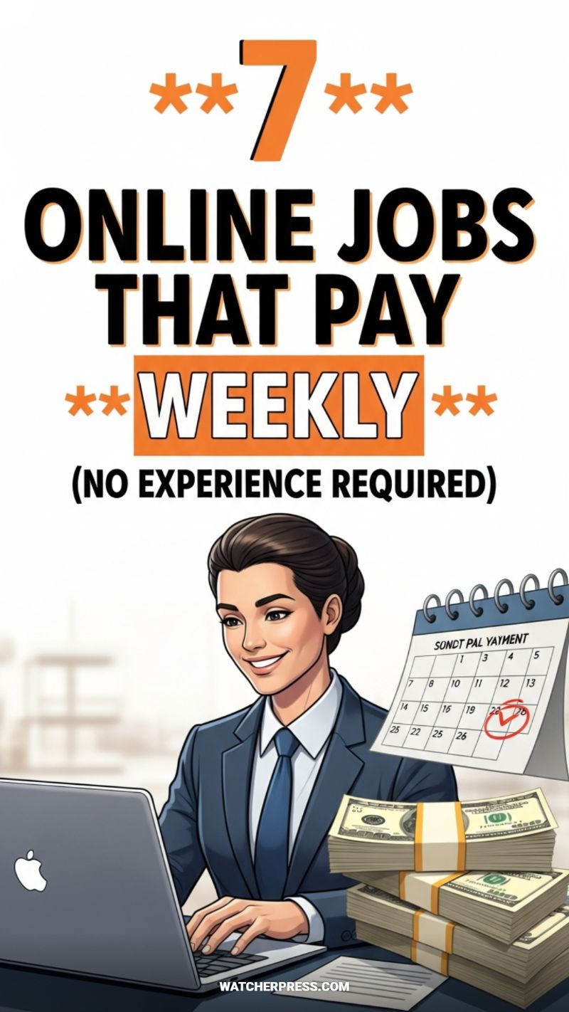 7 Online Jobs That Pay Weekly (No Experience Required)