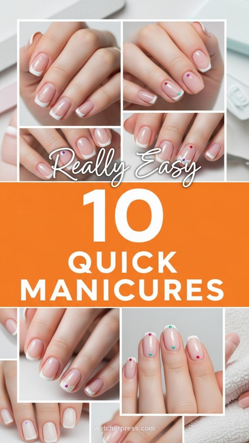 7. Really Easy Quick French Manicures with Dots