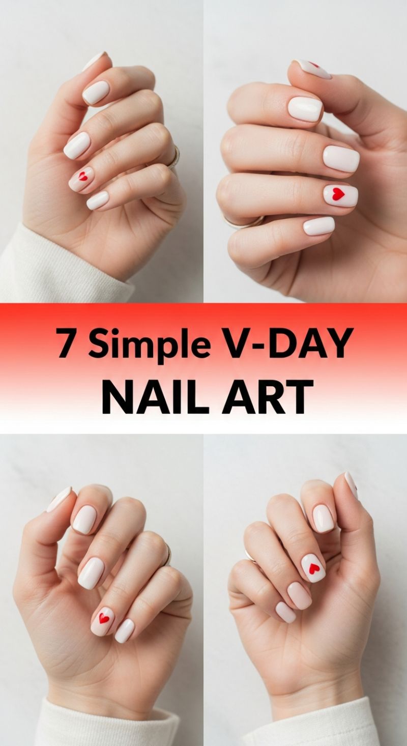 7 Simple V-DAY NAIL ART