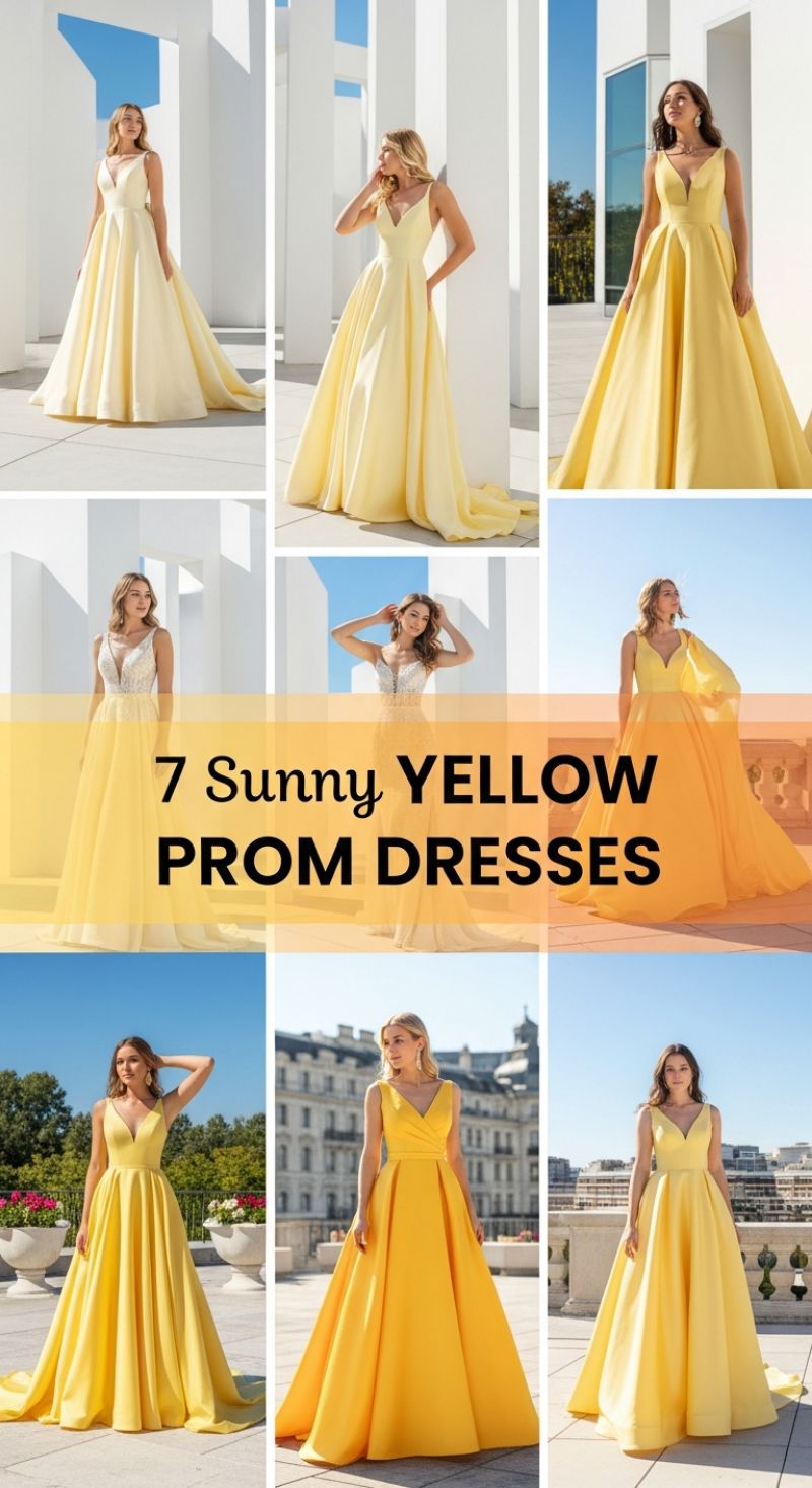 7 Sunny YELLOW PROM DRESSES