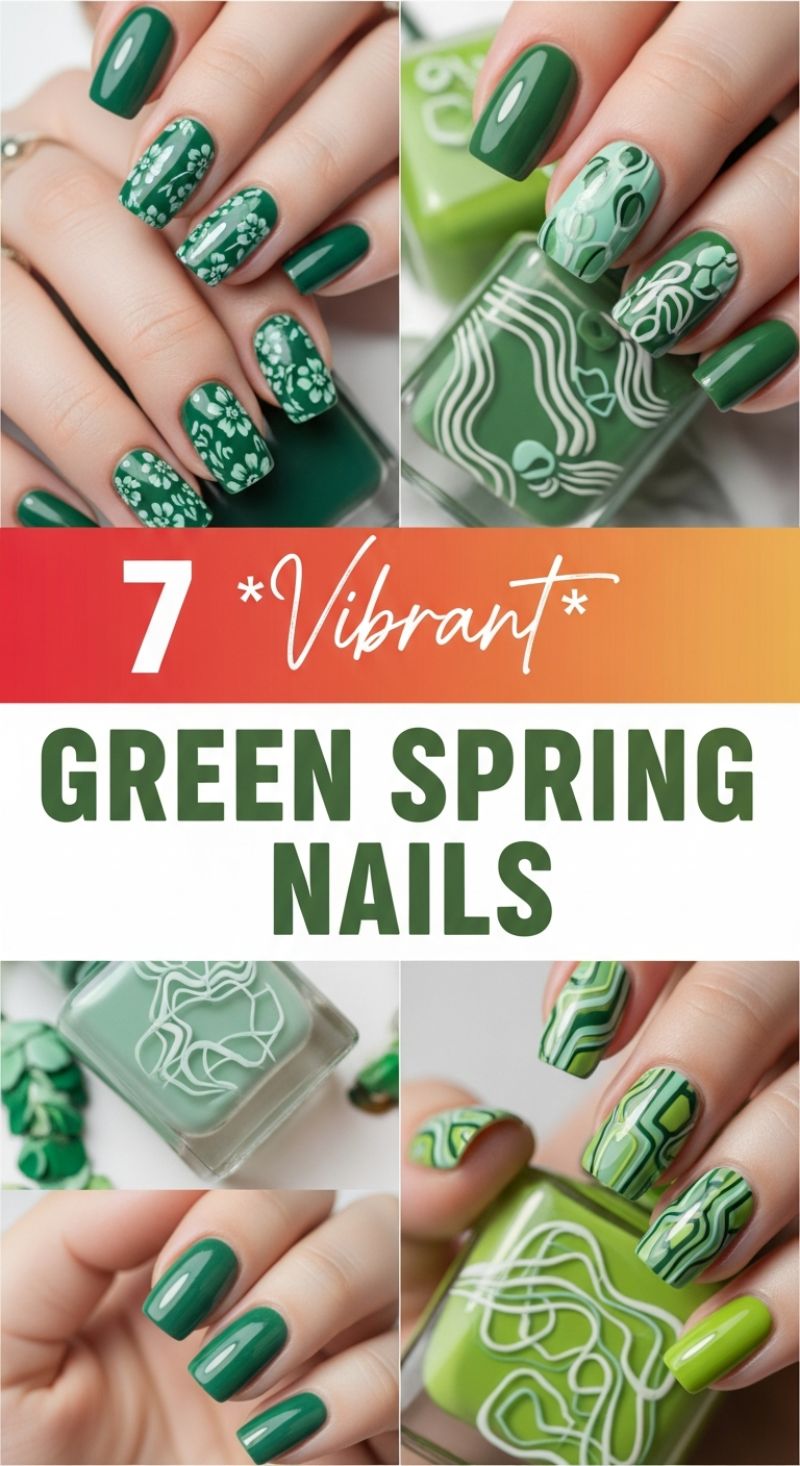 7 Vibrant Green Spring Nails