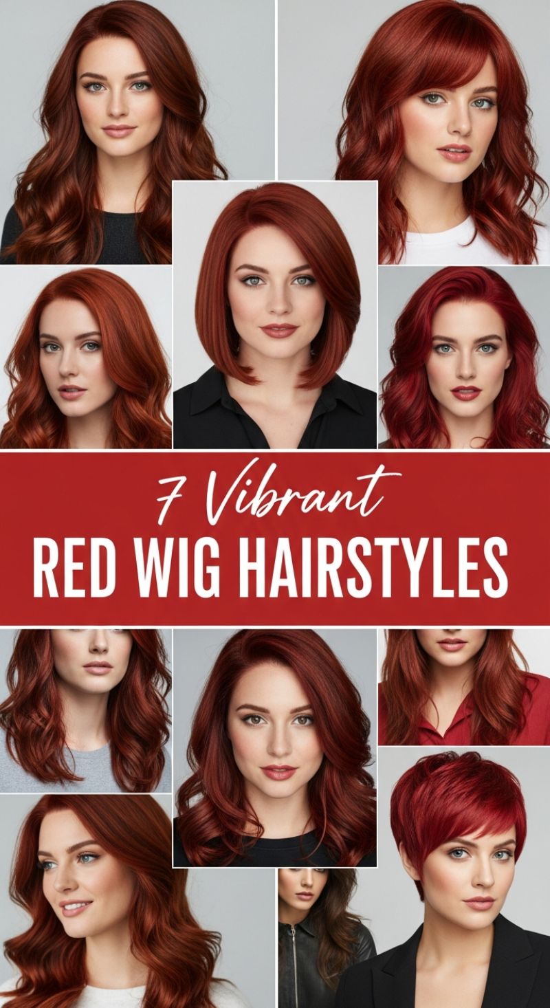 7 Vibrant RED WIG HAIRSTYLES