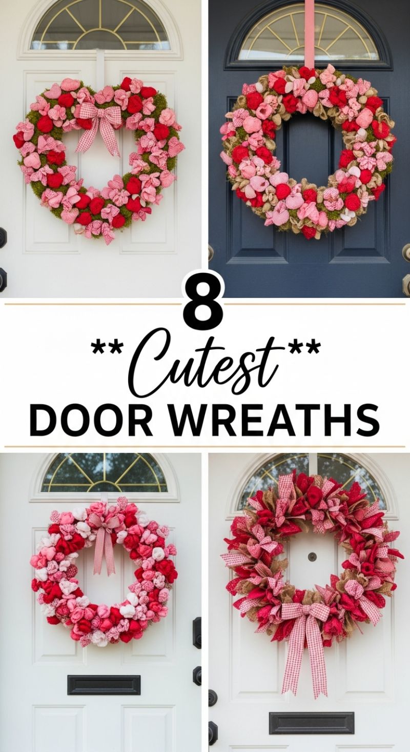 8 Cutest Door Wreaths: Fabric Scrap Solutions for Valentine's Day