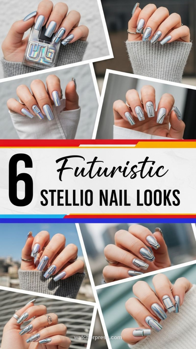 8. Futuristic Chrome and Geometric Edge