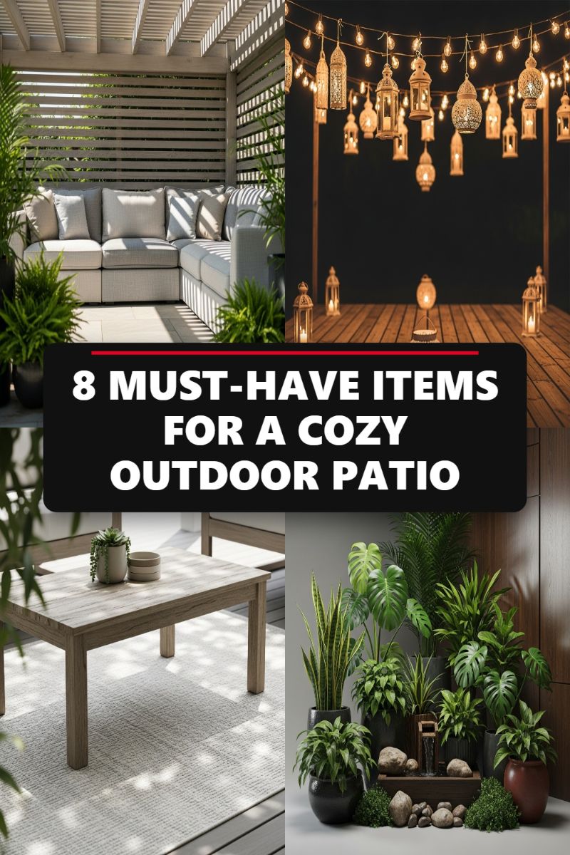 8 MUST-HAVE ITEMS FOR A COZY OUTDOOR PATIO