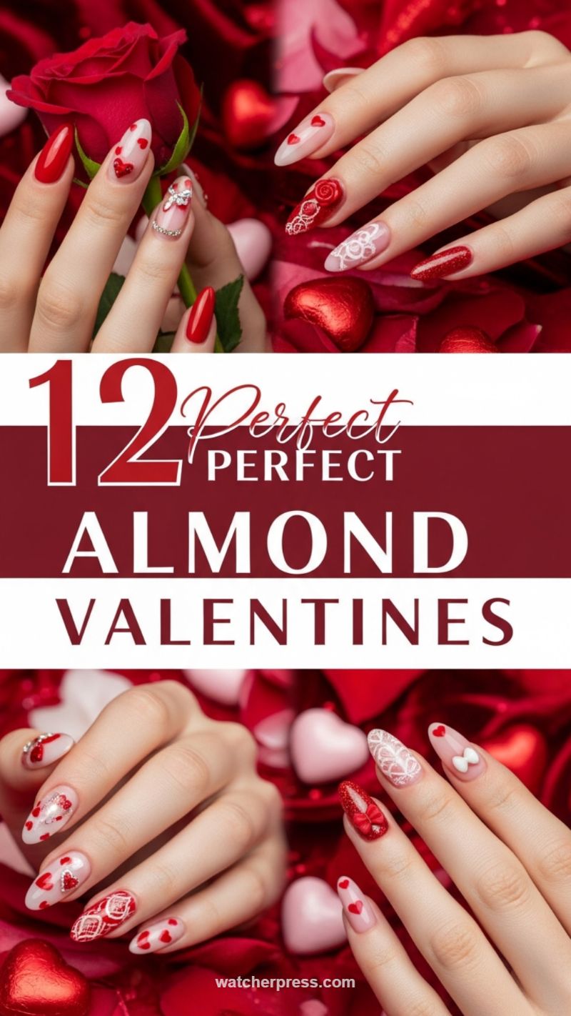 8. Perfect Almond-Shaped Valentine’s Designs