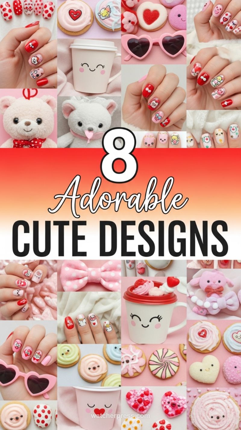 8. Subtle Red Heart Accent Nail