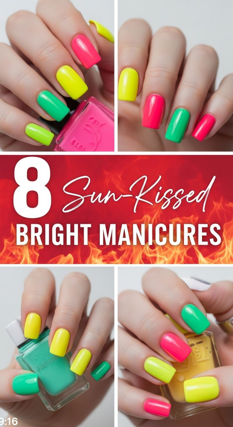 The Ultimate Seasonal Nail Guide: 100+ Must-Try Spring and Summer Manicure Designs 8 Sun-Kissed Bright Manicures