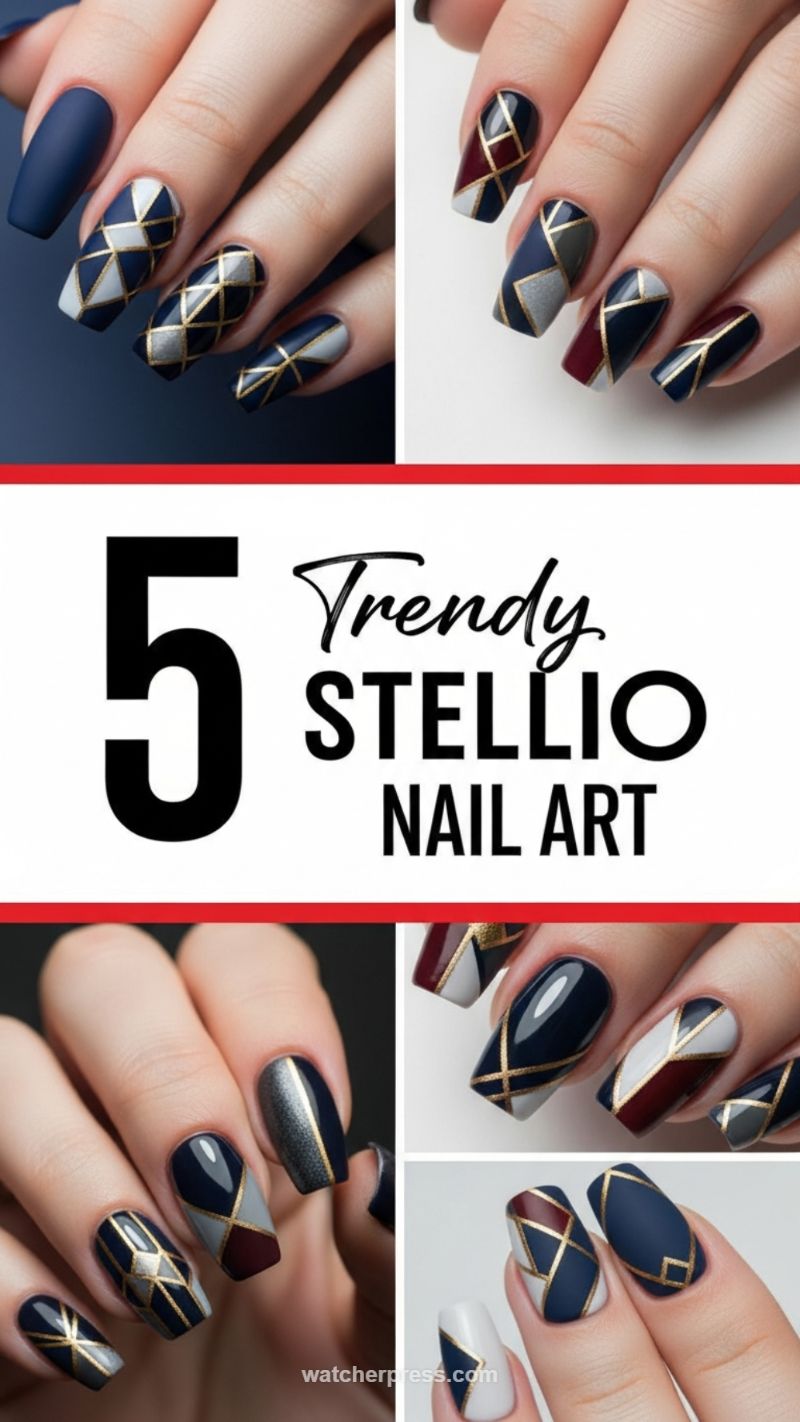 8. Trendy Stellio Geometric Nail Art