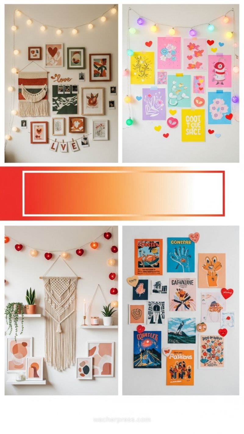 9. Creative Gallery Wall Layouts with Lights