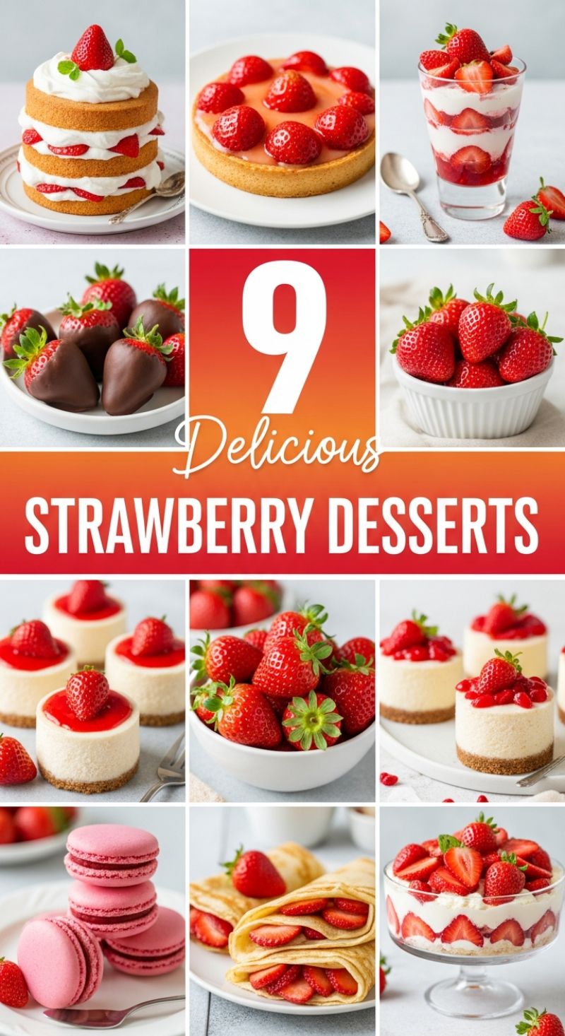 9 Delicious STRAWBERRY DESSERTS