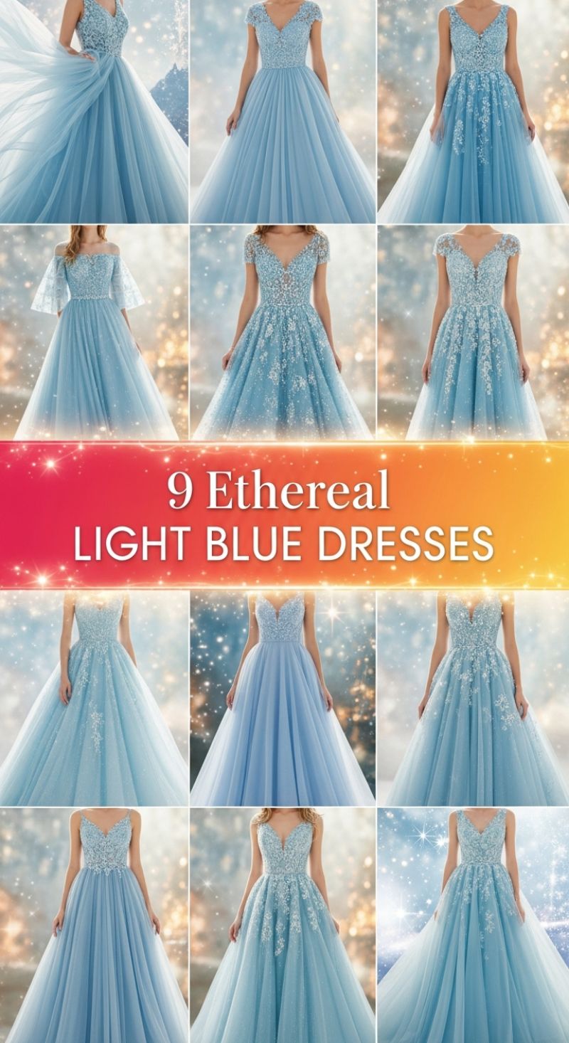 9 Ethereal Light Blue Dresses: A Fairytale Moment