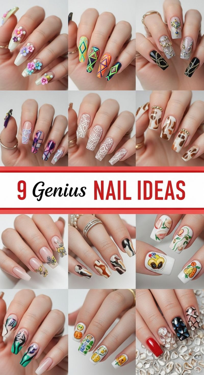 9 Genius Nail Ideas: Master the Art of Dimensional and Detailed Designs