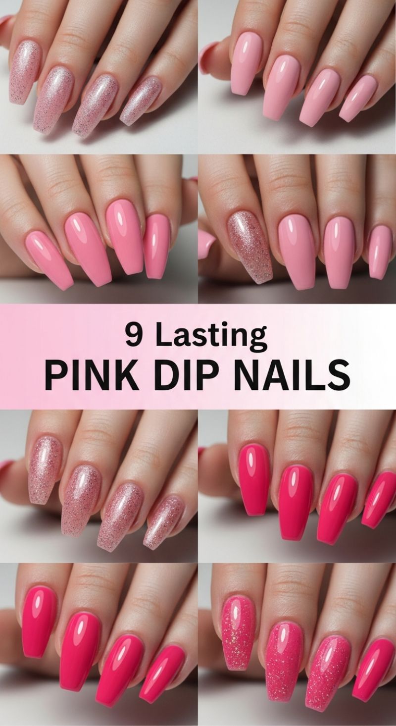 9 Lasting PINK DIP NAILS