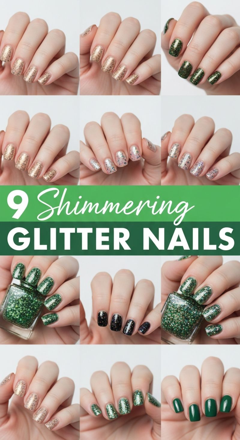 9 Shimmering GLITTER NAILS