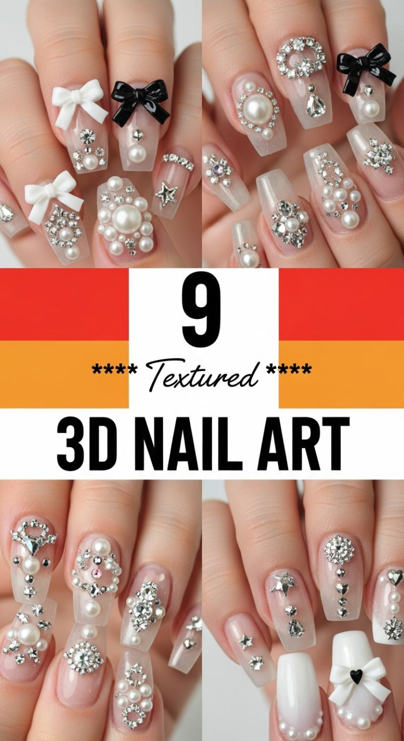 9 Textured 3D NAIL ART