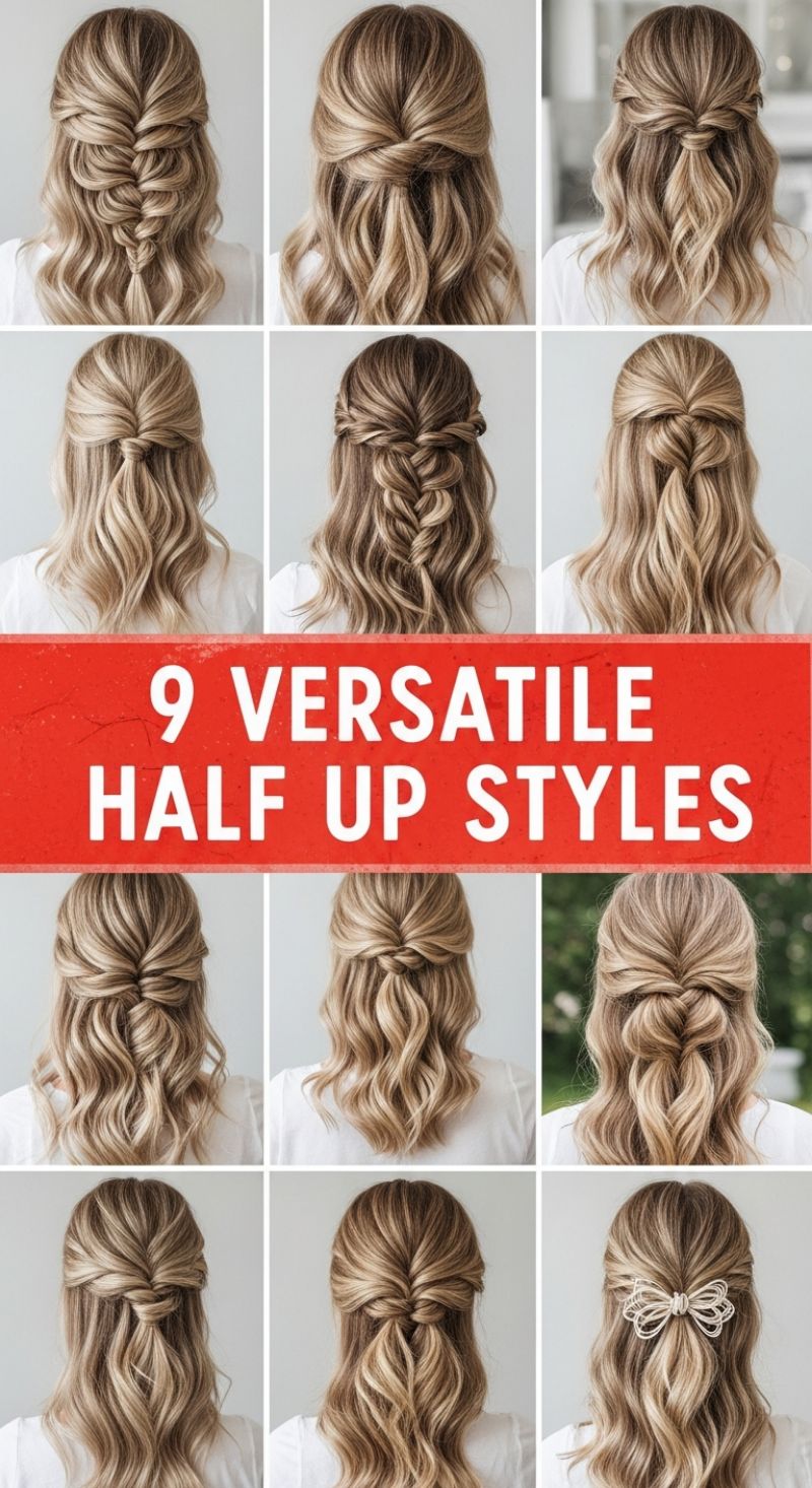 9 VERSATILE HALF UP STYLES