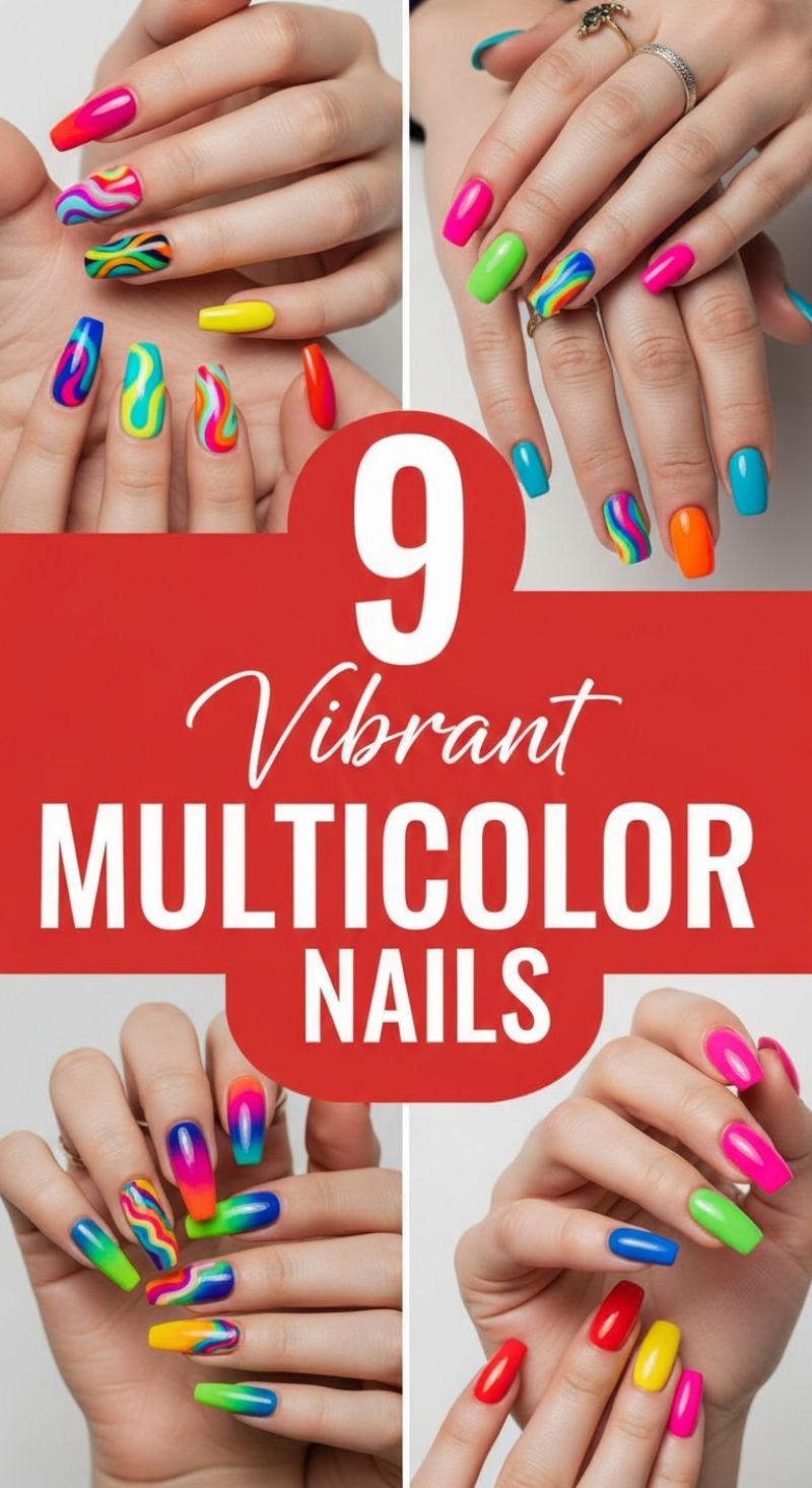 9 Vibrant Multicolored Nails