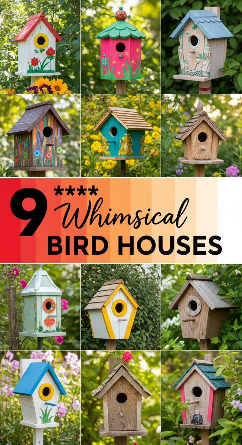 9 Whimsical BIRD HOUSES