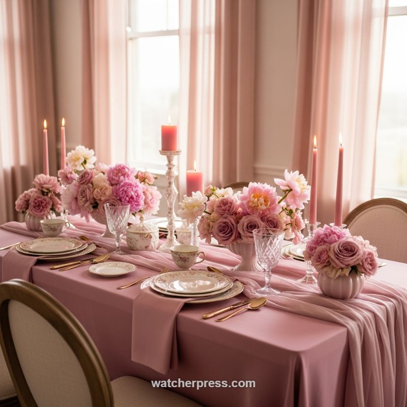 A Monochromatic Pink Setting for Romantic Spring Gatherings