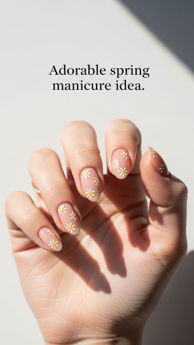 Adorable Spring Manicure Idea: Daisy Dotting