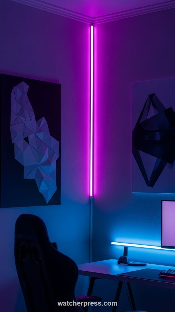 Ambient Geometry: Sculpting Space with Linear LED Light and Sharp Angles
