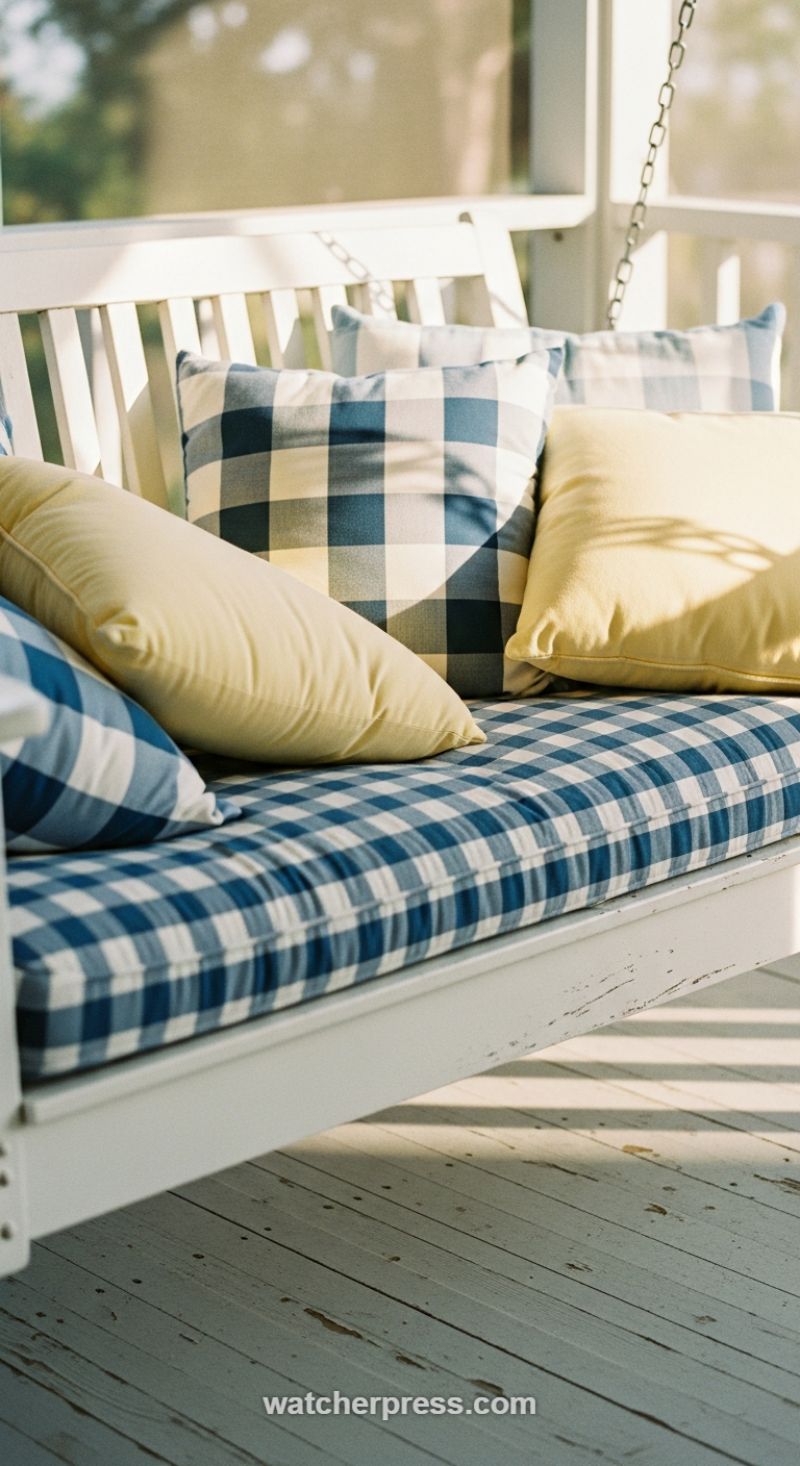 Anchor Your Outdoor Space with Classic Gingham and Cozy Solids