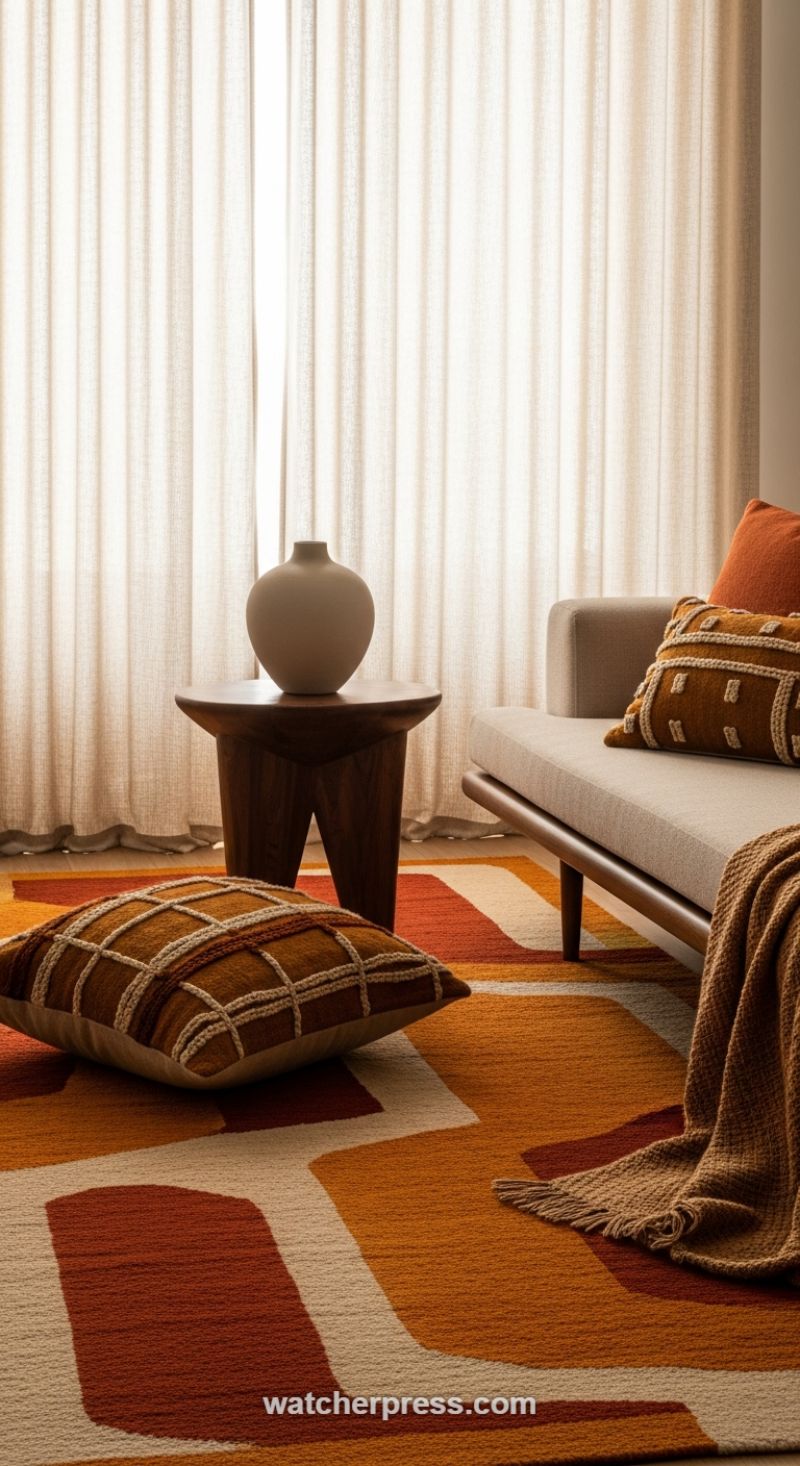 Anchoring Your Space with Retro-Inspired Color and Plush Textures