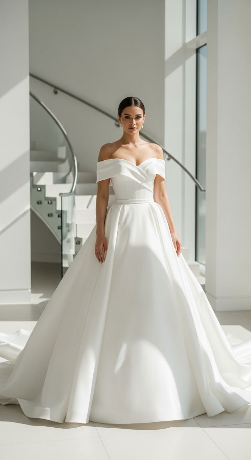 Architectural Romance: The Structured Satin Gown for Urban Settings