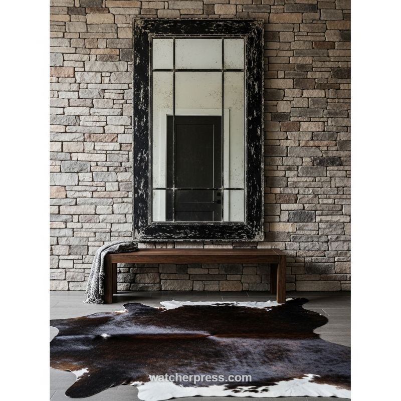 Architectural Texture Meets Industrial Contrast: The Stone and Mirror Juxtaposition