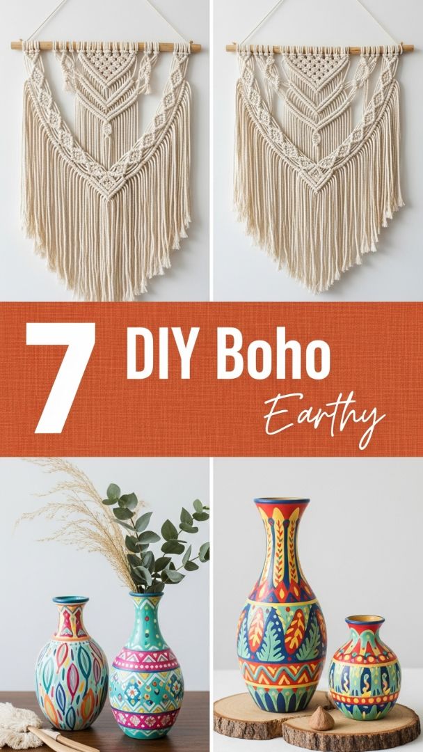 Artisan Touches: Elevating Event Decor with Macrame Fiber Art and Vibrantly Hand-Painted Boho Vases