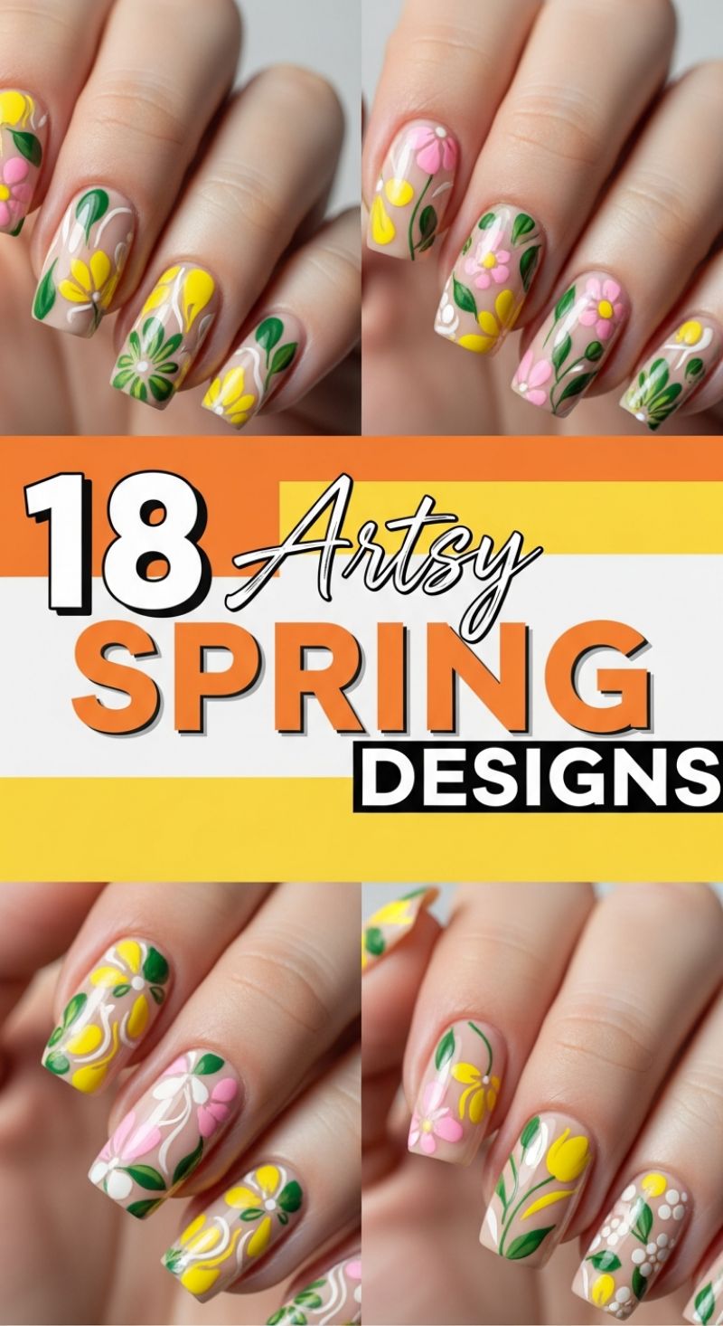 Artsy Spring Floral Designs: Vibrant Watercolor Blooms