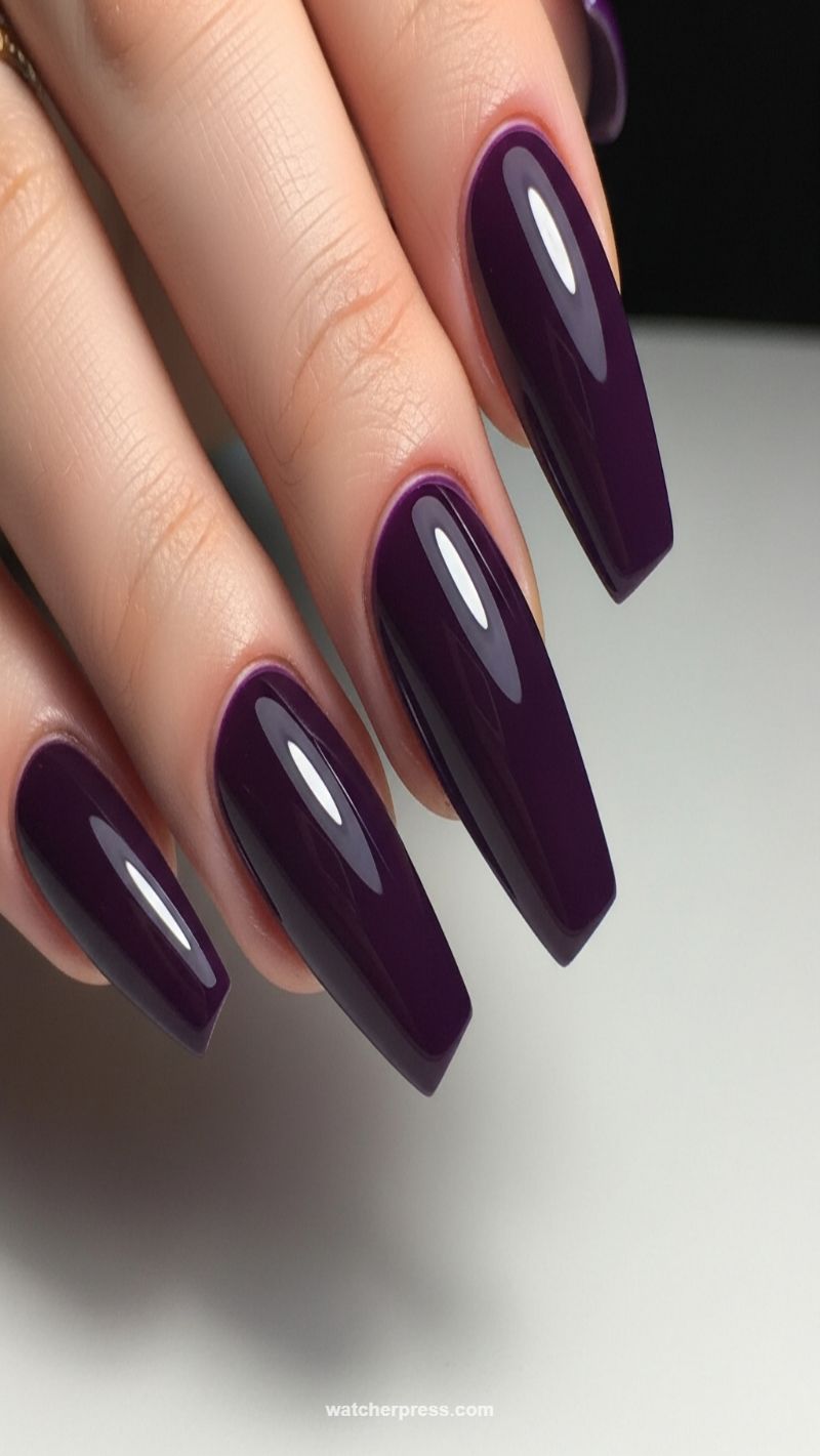 Autumnal Opulence: Deep Plum Coffin