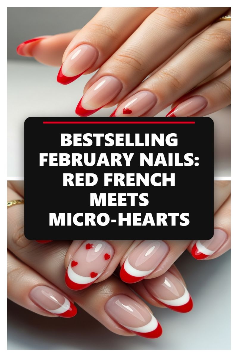 BESTSELLING FEBRUARY NAILS: RED FRENCH MEETS MICRO-HEARTS