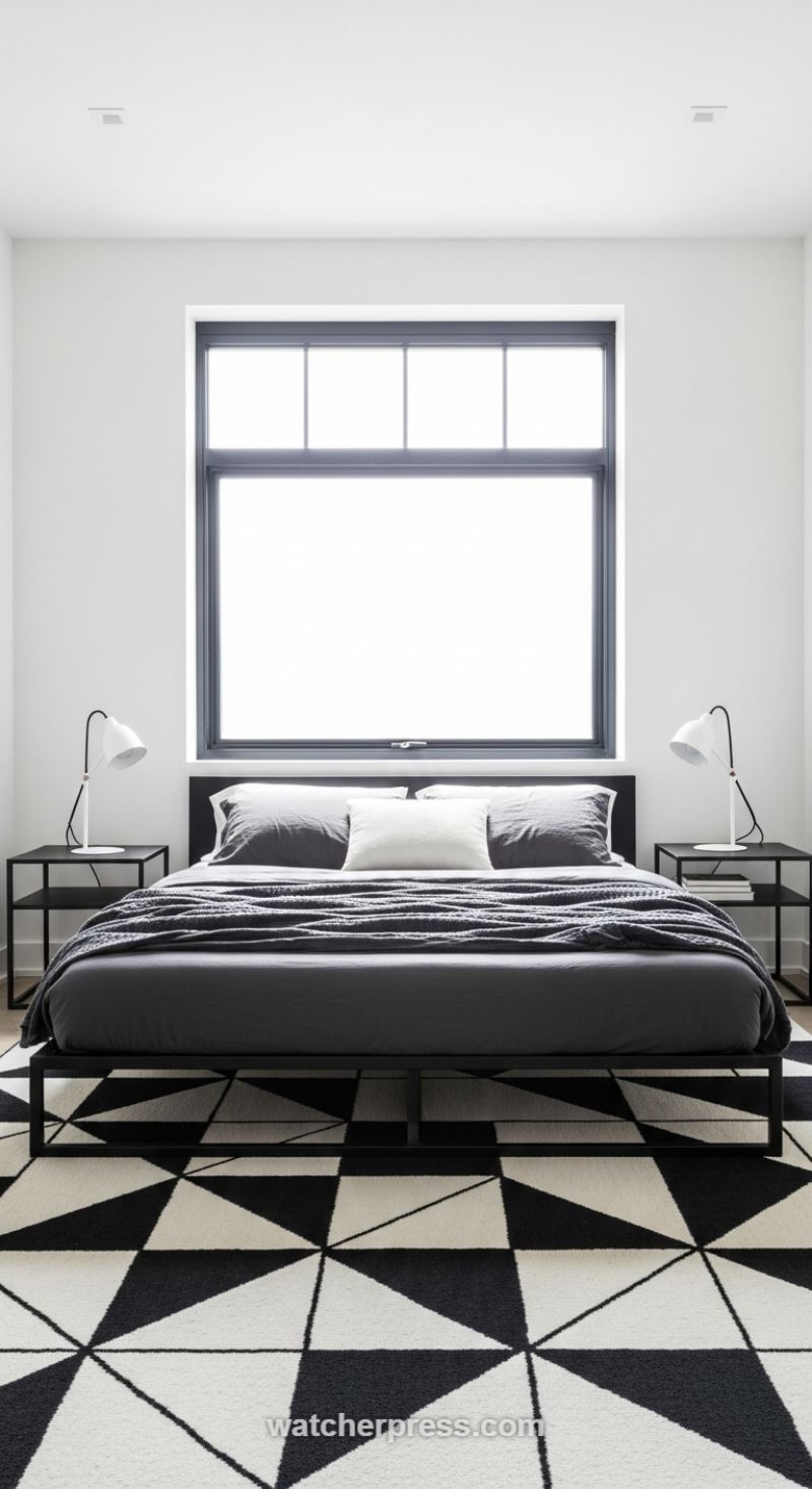 Bold Minimalism: Designing a Striking High-Contrast Bedroom