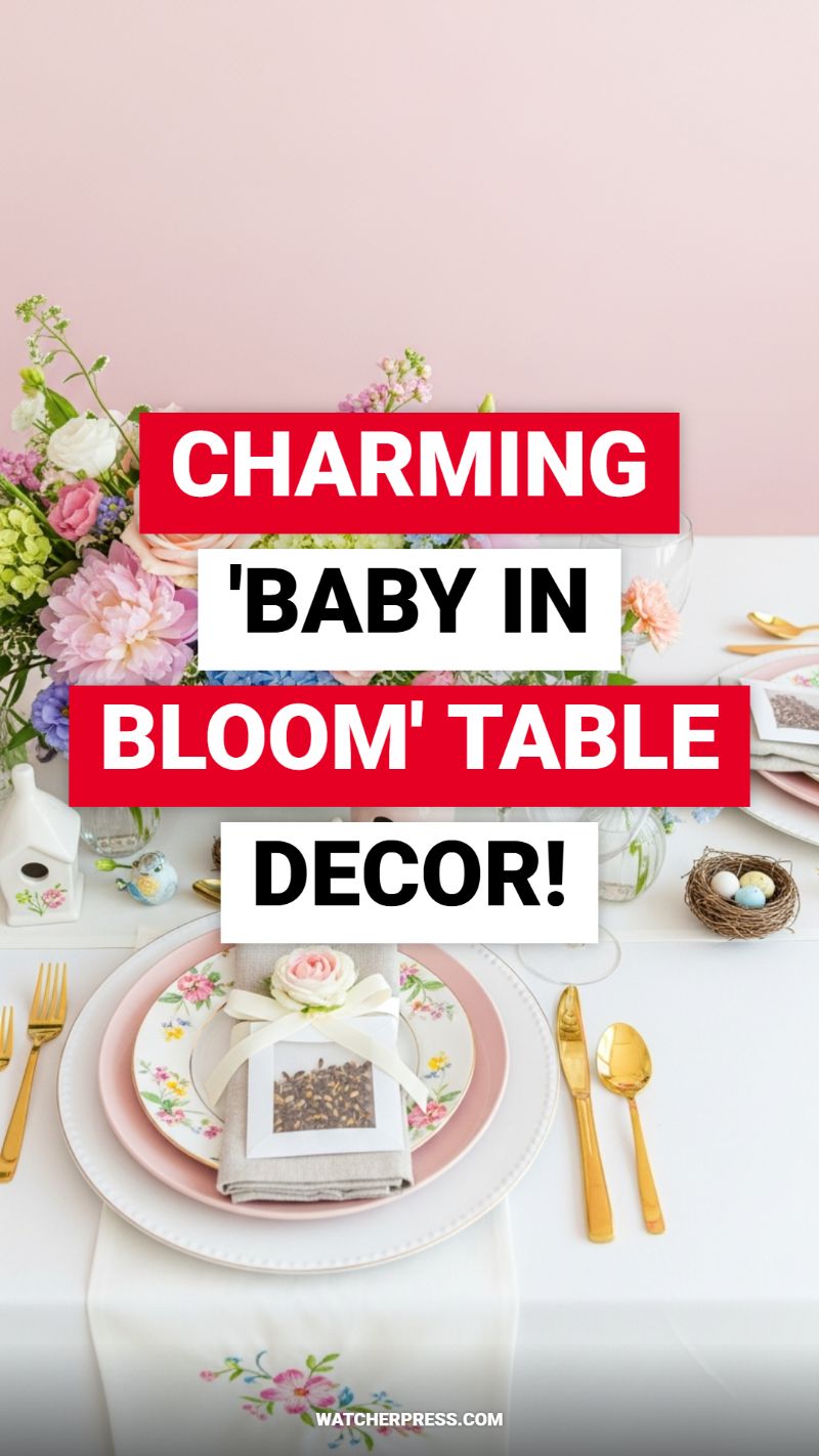 CHARMING 'BABY IN BLOOM' TABLE DECOR!