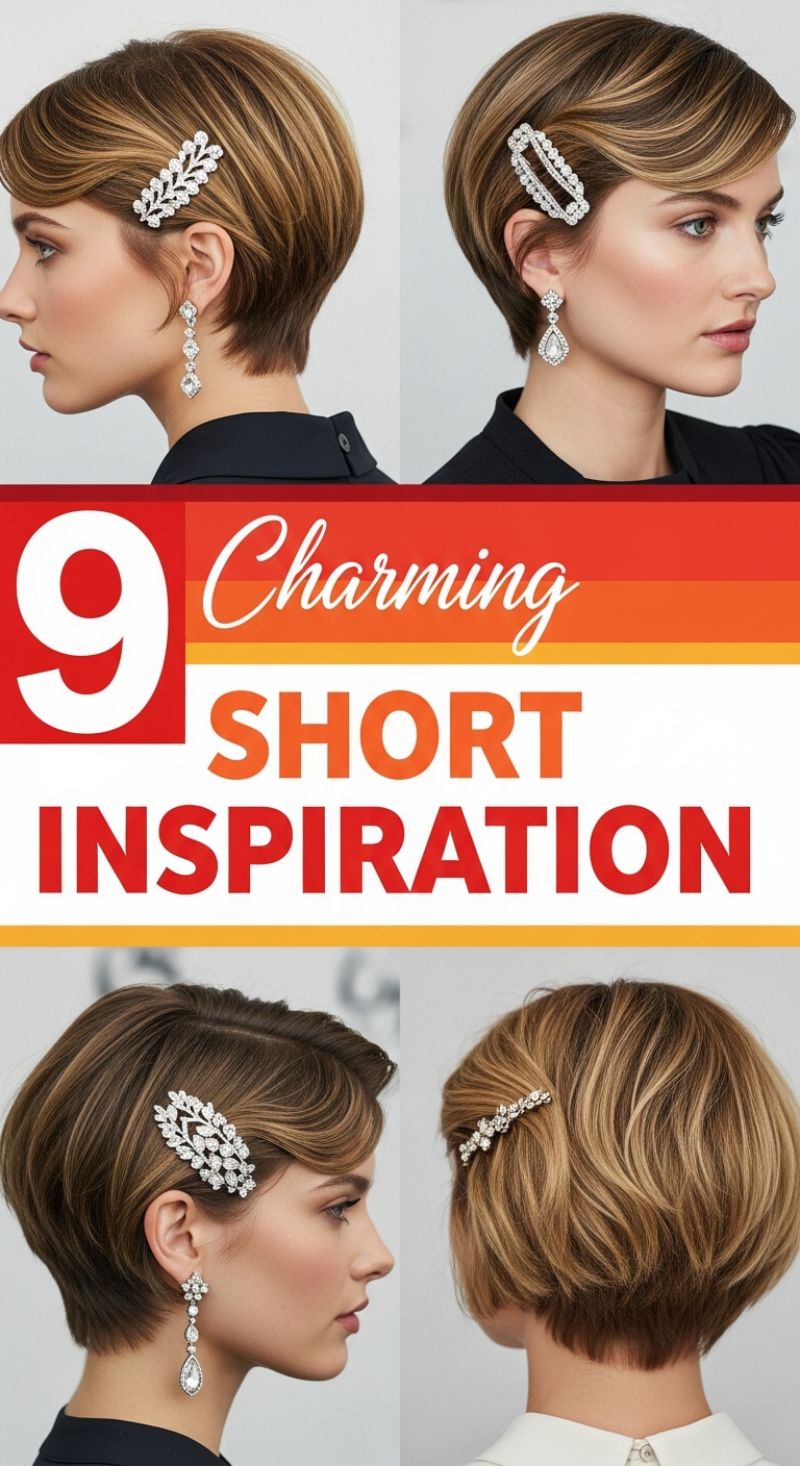 Charming Short Inspiration: Elevating Pixie and Bob Cuts with Statement Accessories