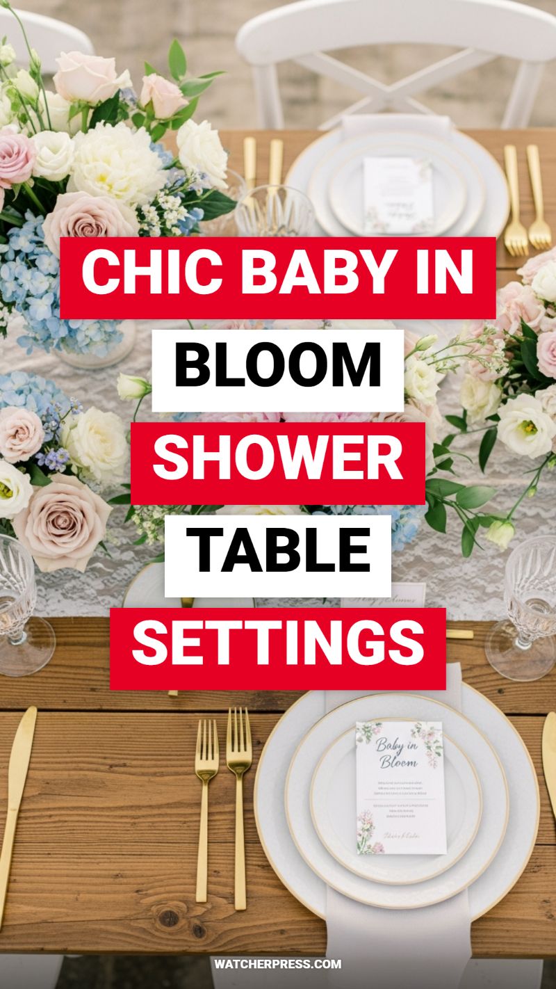 CHIC BABY IN BLOOM SHOWER TABLE SETTINGS