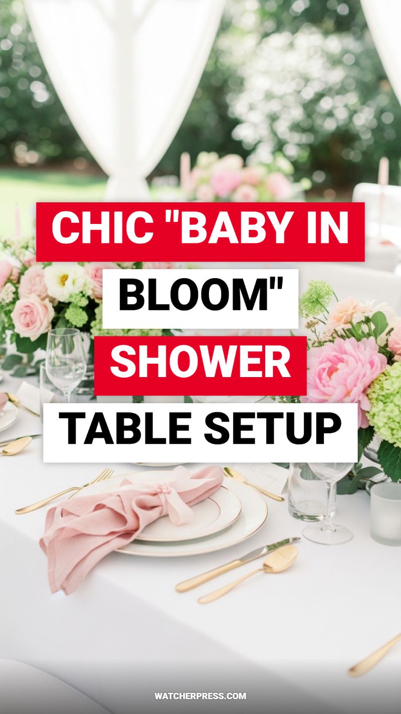 CHIC "BABY IN BLOOM" SHOWER TABLE SETUP