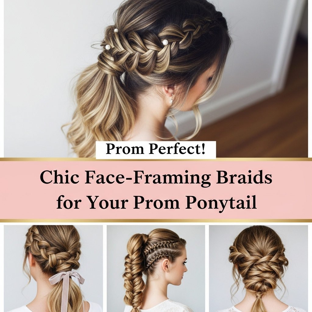 Chic Face-Framing Braids for Your Prom Ponytail