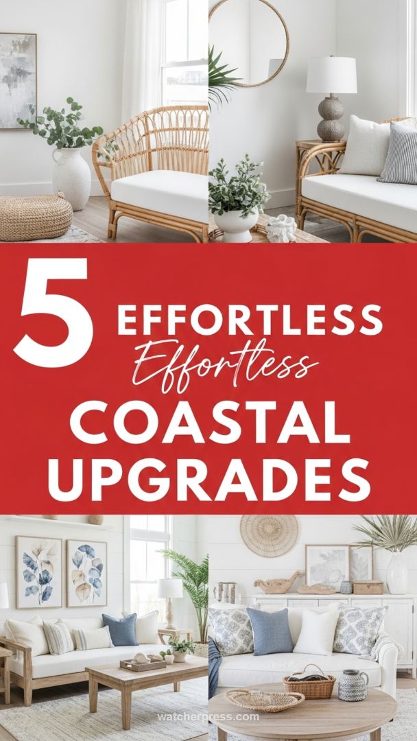 Coastal Calm: Layering Rattan Furniture and Organic Art within a Neutral Palette