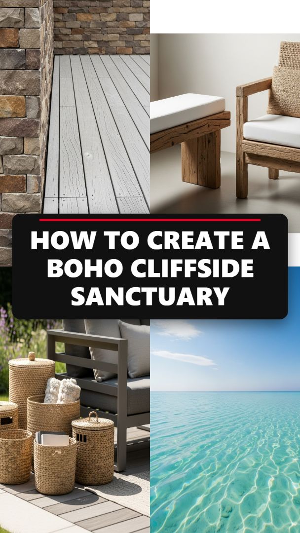 Coastal Escape Palette: Rustic Wood, Woven Textures, and Stone Accents